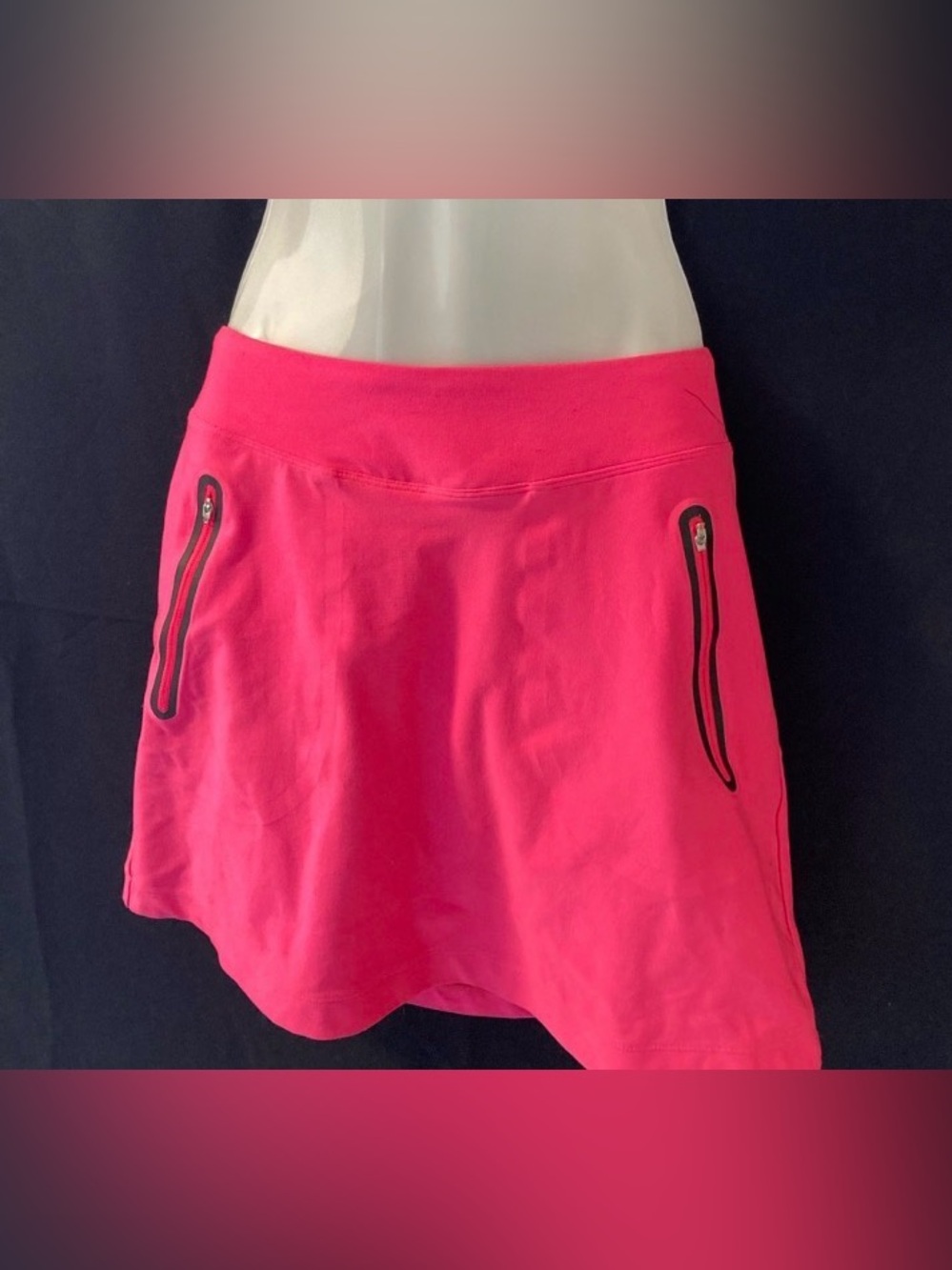 Pink Athletic Skort Zip Pockets Activewear Tennis Running Skirt Small